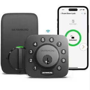 Ultraloq Smart Lock U-Bolt WiFi, Black Deadbolt